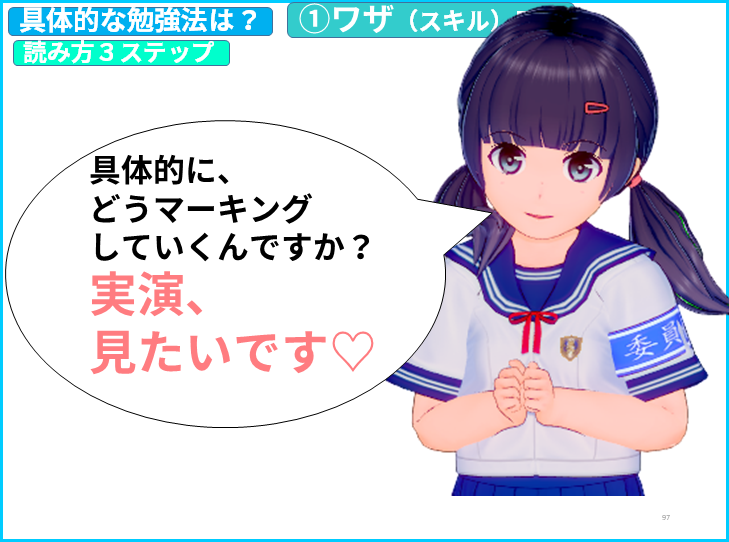 読み方　実演