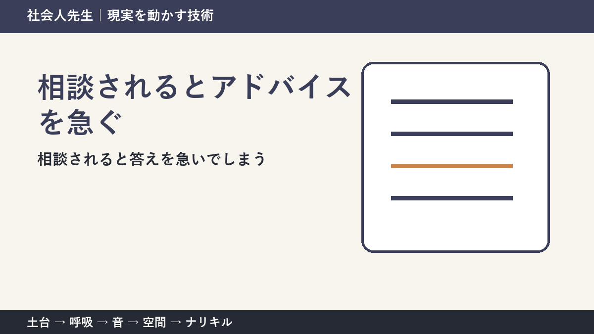 部下へのアドバイスが伝わらない理由｜「整理・意見・具体策」を先に聞く