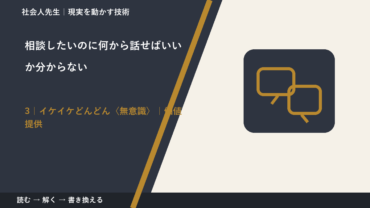 相談したいのに何から話せばいいか分からないとき、気合いでなく自然に動ける状態を育てる｜価値提供