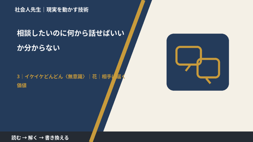 相談したいのに何から話せばいいか分からないとき、気合いでなく自然に動ける状態を育てる｜花｜相手に届く価値