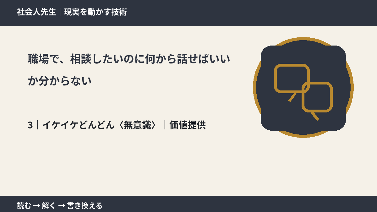 職場で、相談したいのに何から話せばいいか分からないとき、気合いでなく自然に動ける状態を育てる｜価値提供