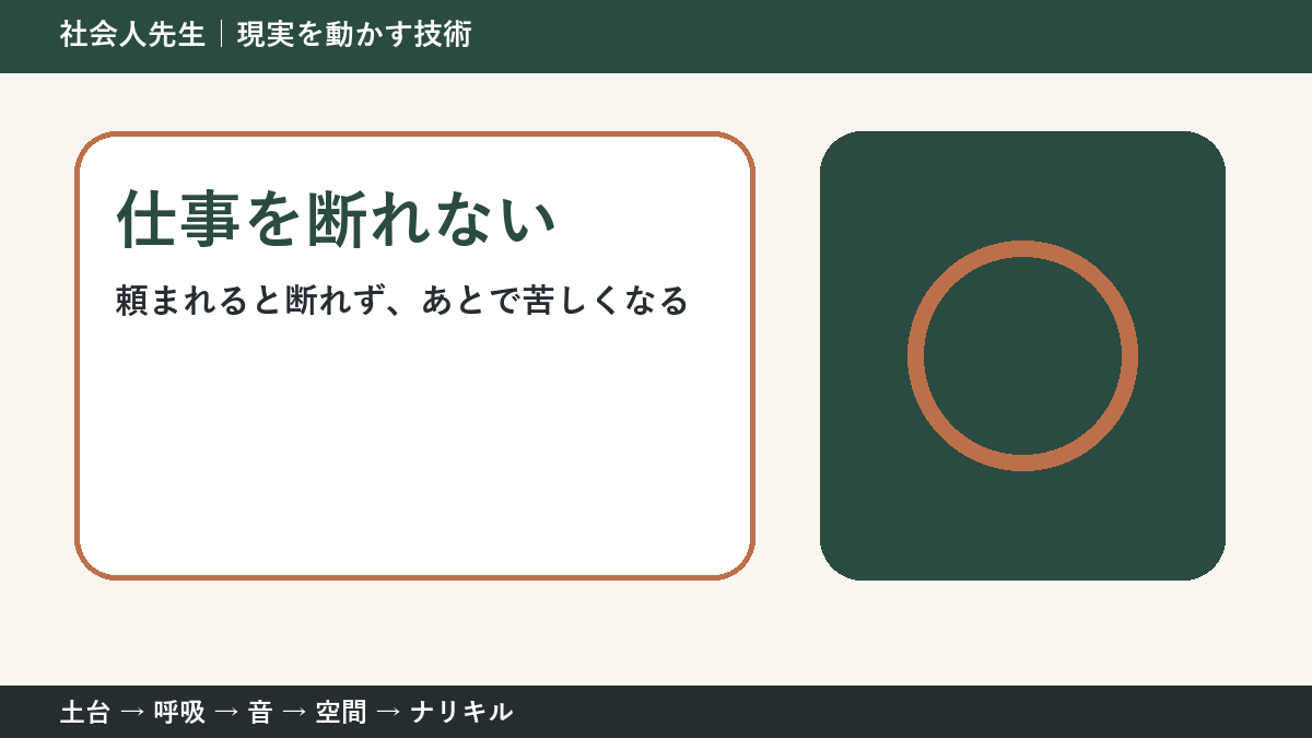 頼まれると断れない理由｜職場で無理を抱えないための一問
