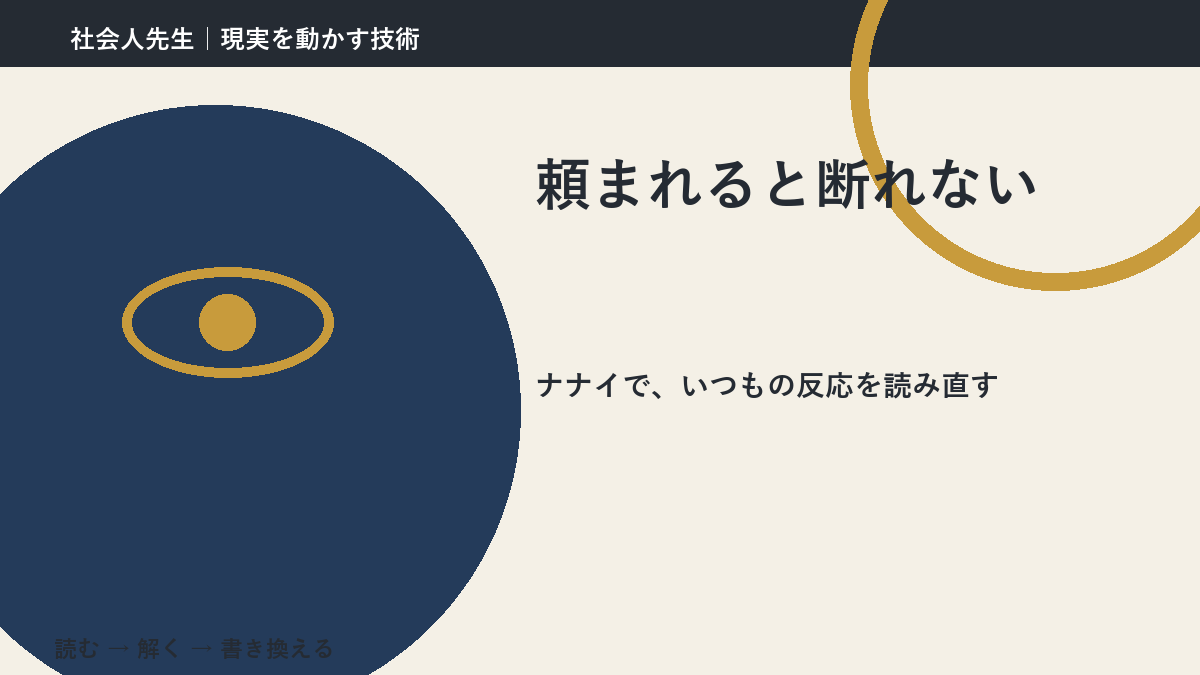 頼まれると断れない|まず分けたい事実と前提