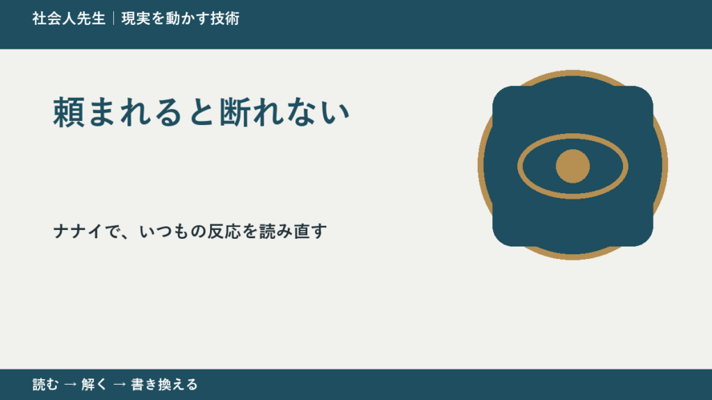 頼まれると断れない｜まず分けたい事実と前提