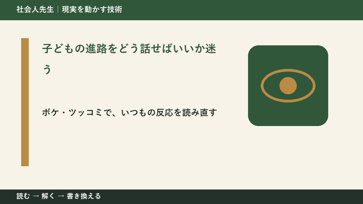 子どもの進路をどう話せばいいか迷うのはなぜ？｜原因を分けて考える方法