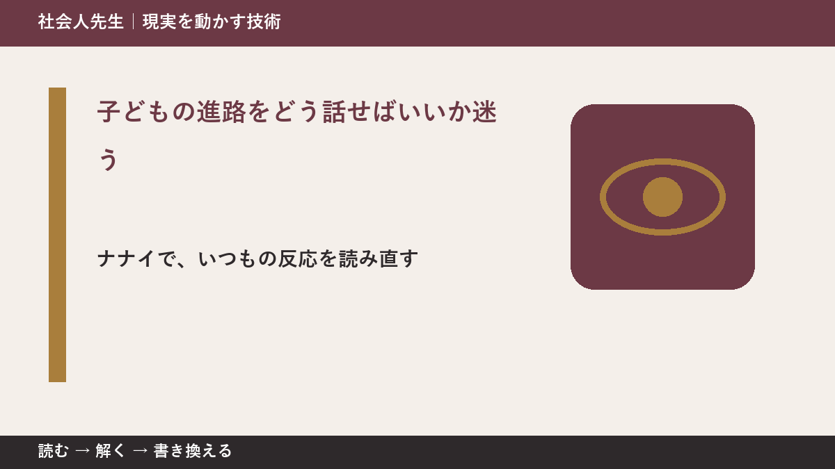 子どもの進路をどう話せばいいか迷うとき、どうする？｜事実と解釈を分ける