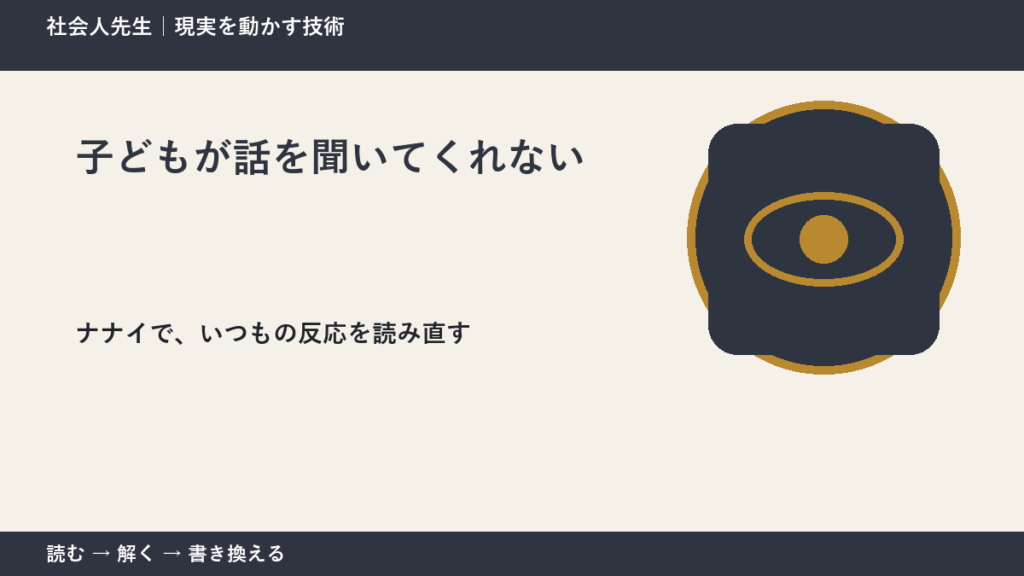 子どもが話を聞いてくれないとき、どうする？｜事実と解釈を分ける