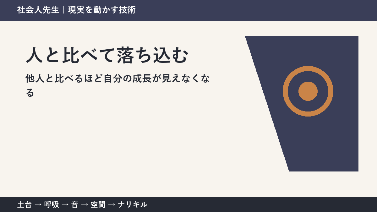 他人と比較して自信をなくす理由｜結果ではなく行動を借りる