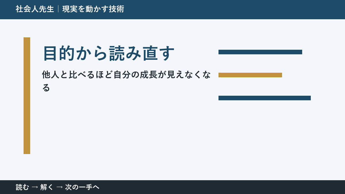 SNSや職場で他人の成果を見たあとで判断が止まる理由｜目的から読み直すで見方を一段変える