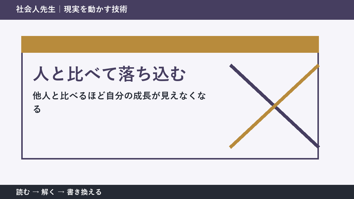 SNSで人と比べて落ち込む人へ｜比較から判断と行動をつくる方法