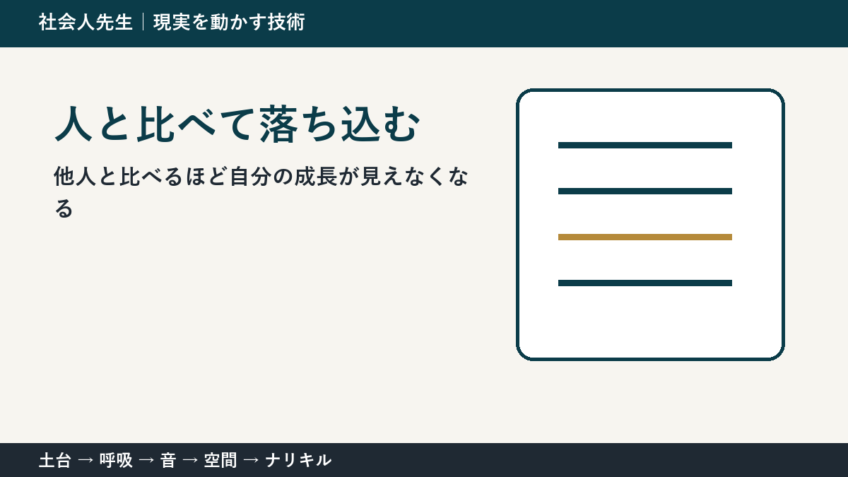 人と比べるほど成長が見えなくなるとき｜比較する単位をそろえる