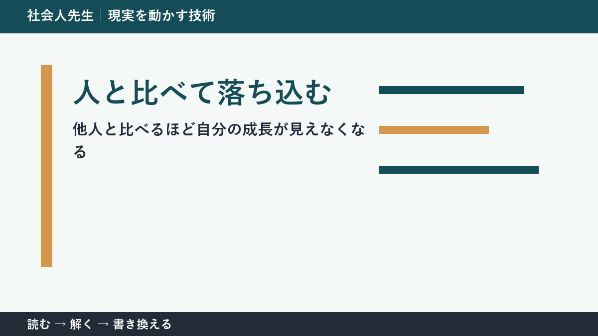 SNSで人と比べて落ち込む人へ｜比較から判断と行動をつくる方法