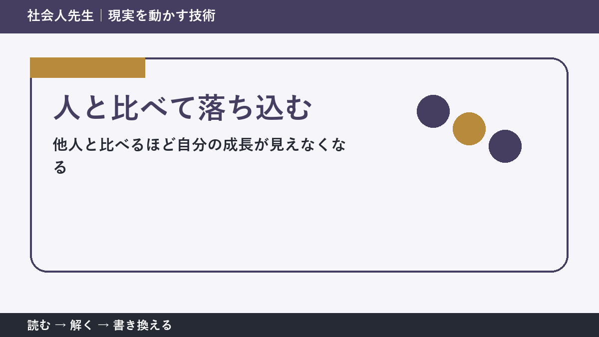 他人と比較して自信をなくす理由|結果ではなく行動を借りる