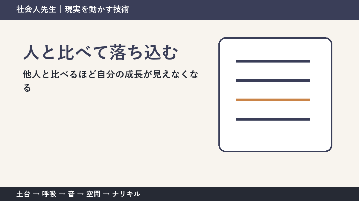 SNSで人と比べて落ち込む人へ｜比較から判断と行動をつくる方法