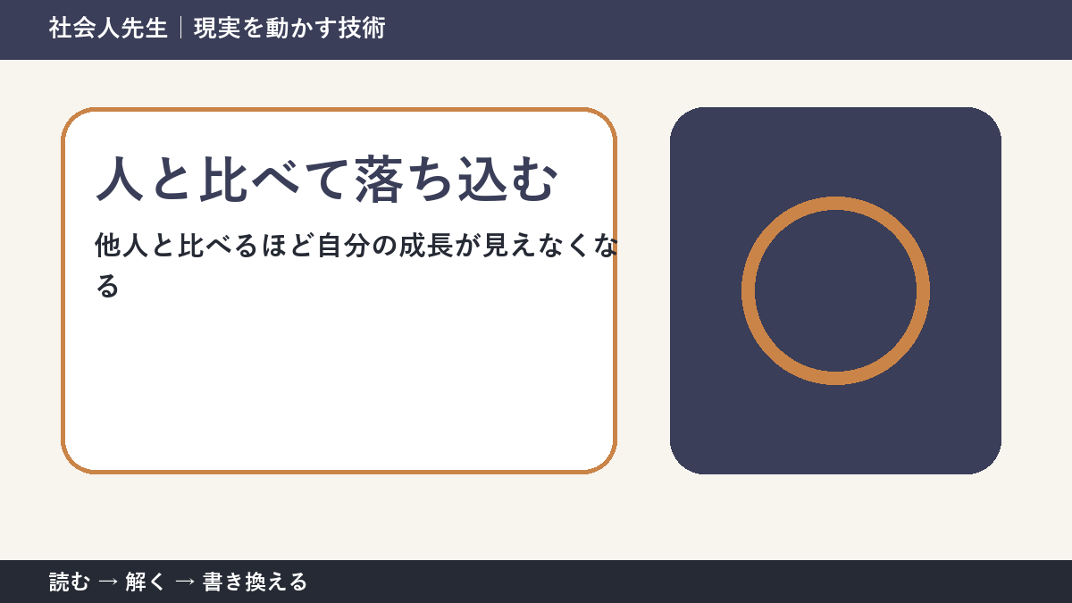 SNSで人と比べて落ち込む人へ｜比較から判断と行動をつくる方法