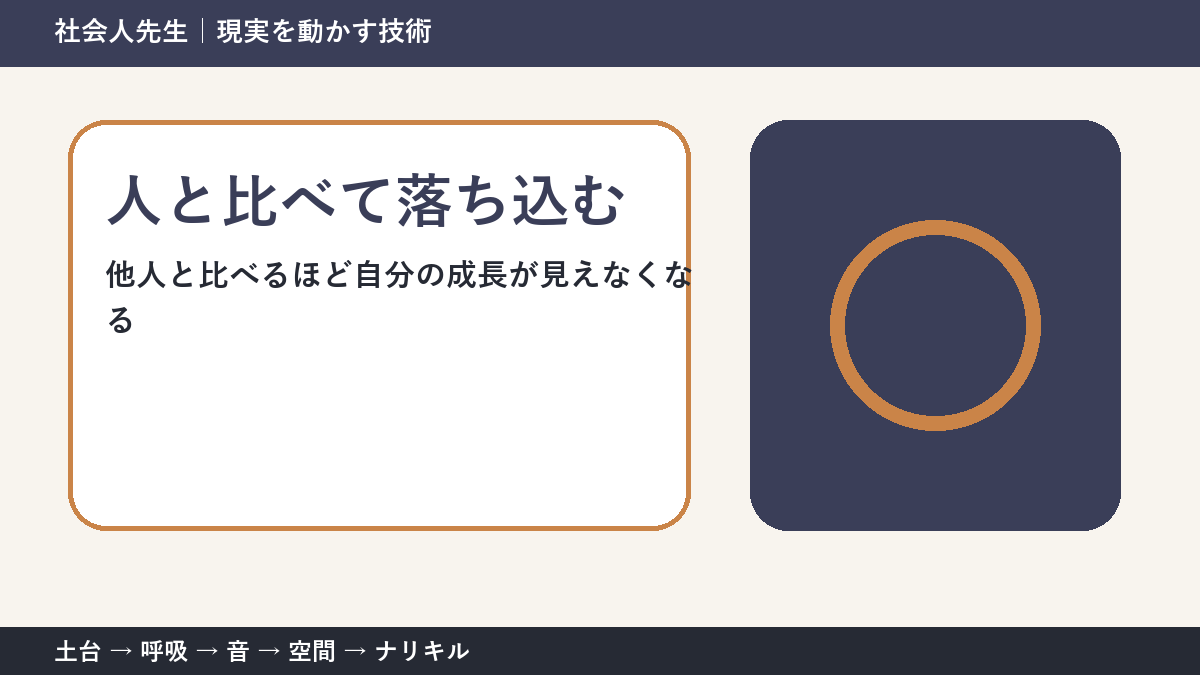 人と比べて落ち込むとき｜比較を「自分を責める材料」にしない方法