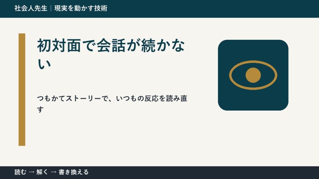 初対面で会話が続かない｜考えすぎる前に確認したいこと