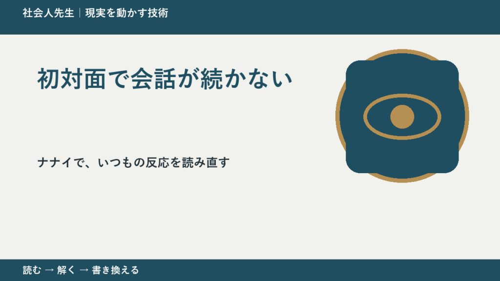 初対面で会話が続かないとき、どうする？｜事実と解釈を分ける