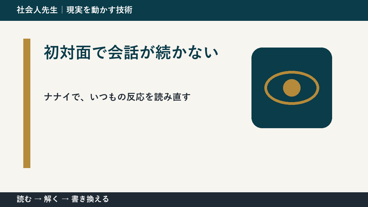 初対面で会話が続かないとき、どうする？｜事実と解釈を分ける