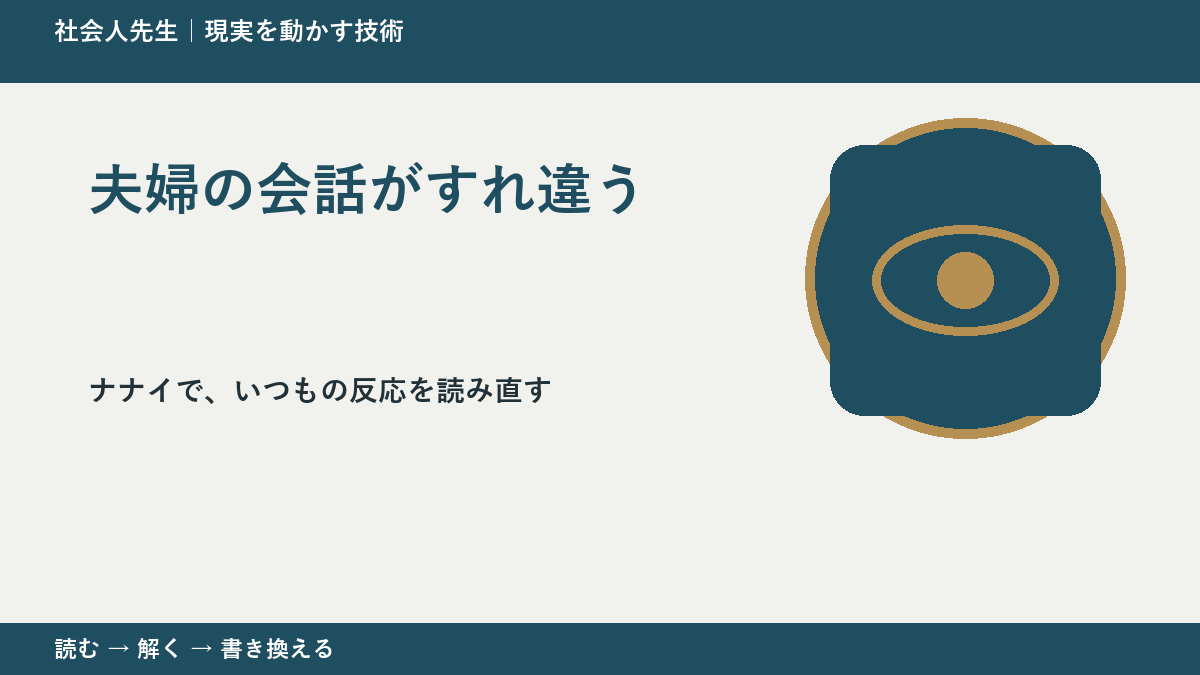 夫婦の会話がすれ違うとき、どうする？｜事実と解釈を分ける