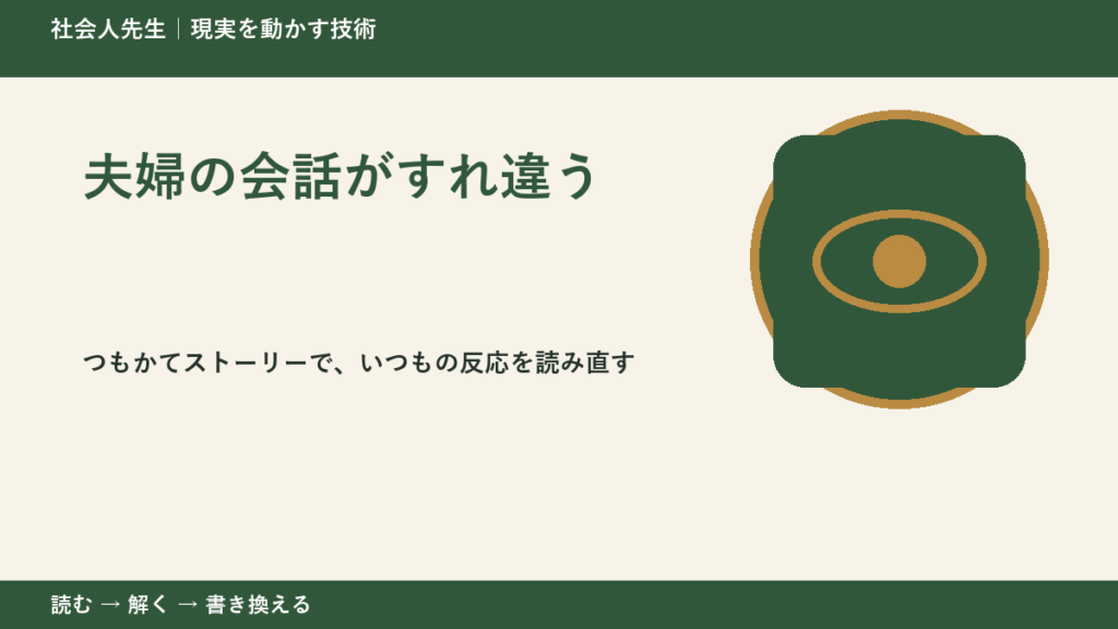 夫婦の会話がすれ違うとき、見方を変えると何が見える？
