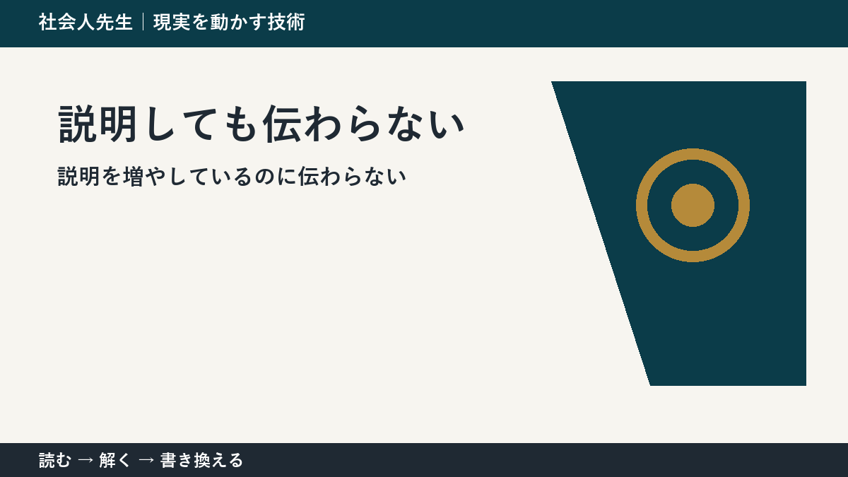 「分かりやすく」が伝わらない理由|仕事のすれ違いを減らす一問