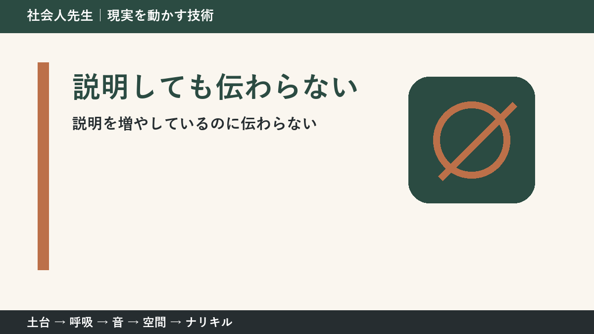 説明しても伝わらない理由｜言葉を増やす前に確認したい1つのこと