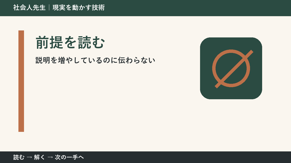 仕事の依頼と成果物のすれ違いで判断が止まる理由｜前提を読むで見方を一段変える