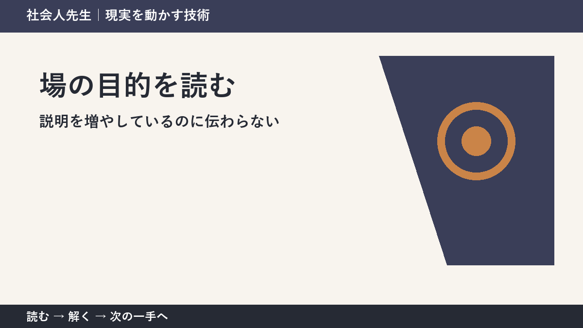 仕事の依頼と成果物のすれ違いで迷ったら、答えより先に読むものがある｜場の目的を読む