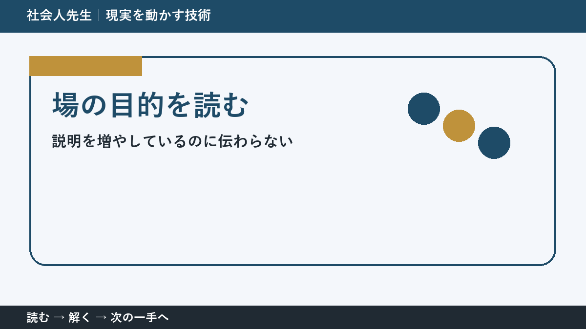 仕事の依頼と成果物のすれ違いで考えが堂々巡りするとき｜場の目的を読むで出口をつくる