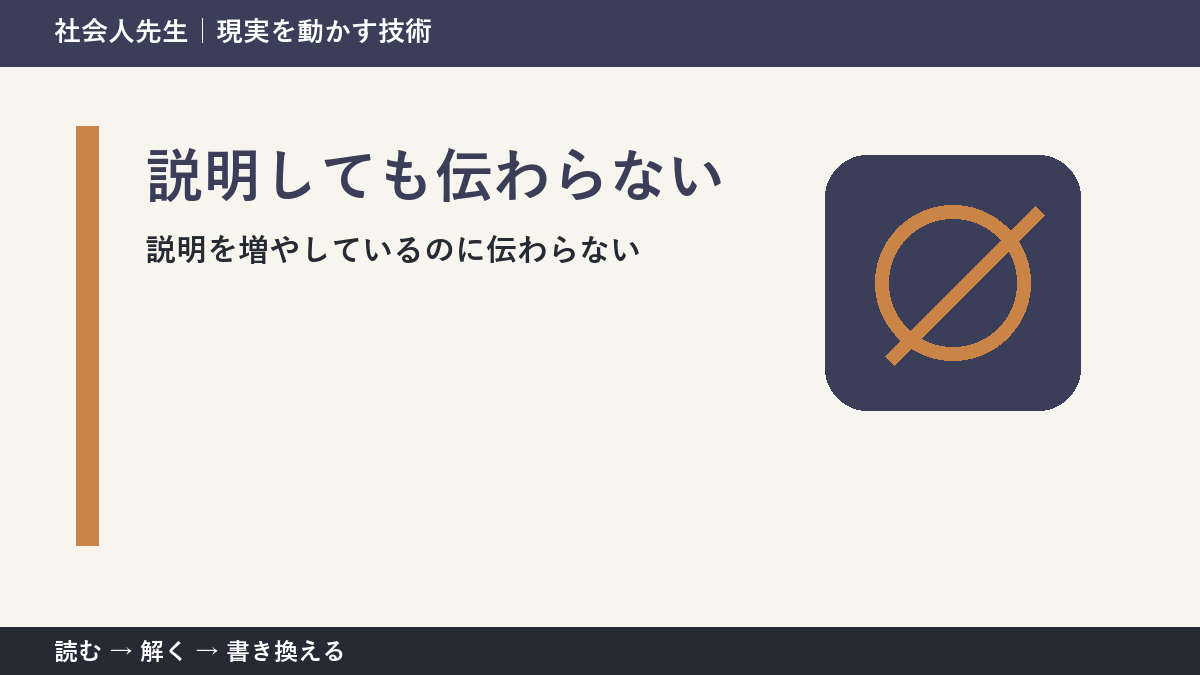 説明を増やすほど伝わらない？｜相手の前提を確かめるシンプルな方法