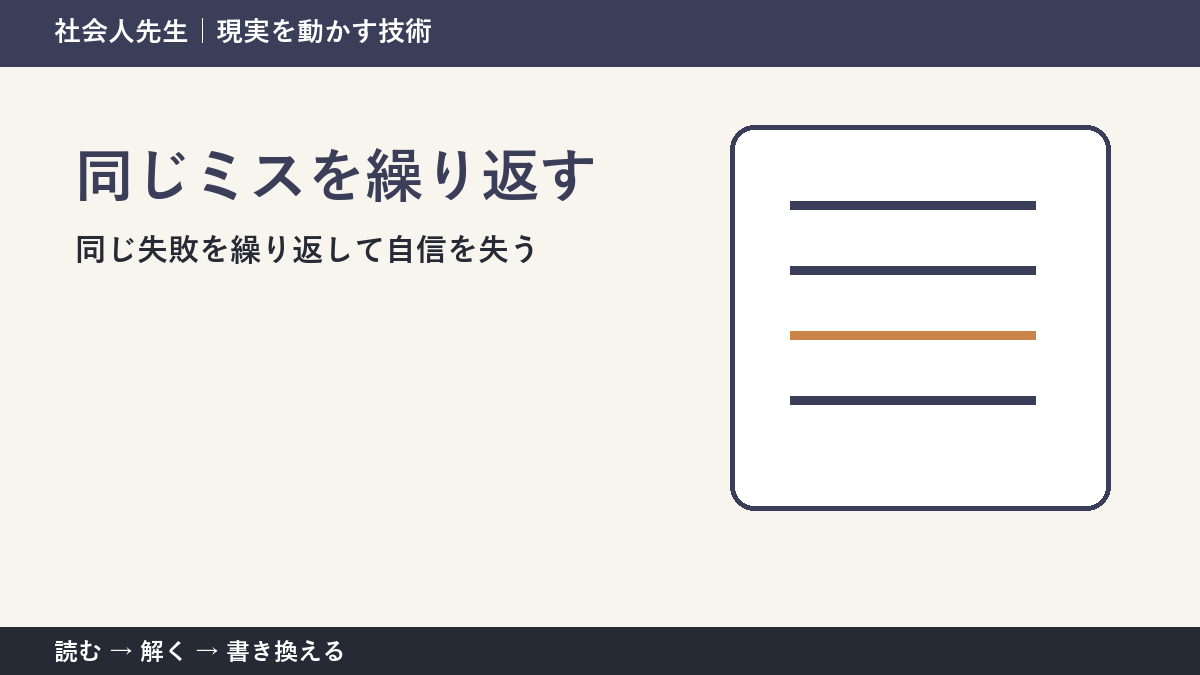 同じ失敗で自信を失う前に|ミスの原因を小さく分ける方法