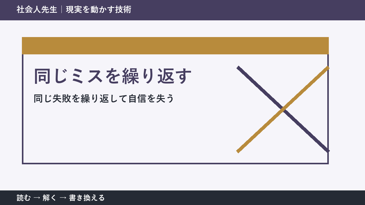 同じミスを繰り返すとき｜自分を責める前に見る「直前3分」