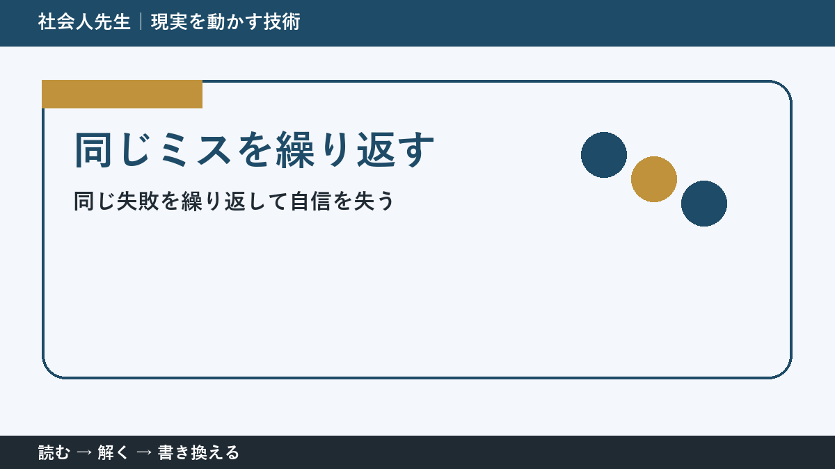 同じ失敗で自信を失う前に|ミスの原因を小さく分ける方法