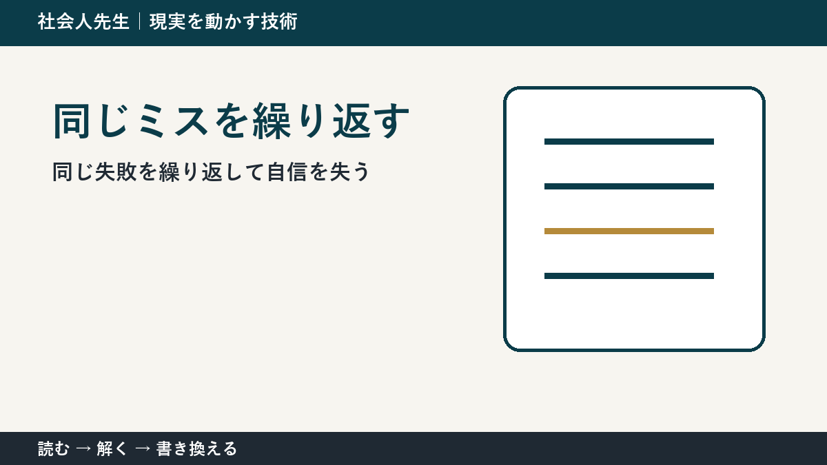 仕事で同じミスを繰り返す理由｜再発防止は注意力より手順から考える