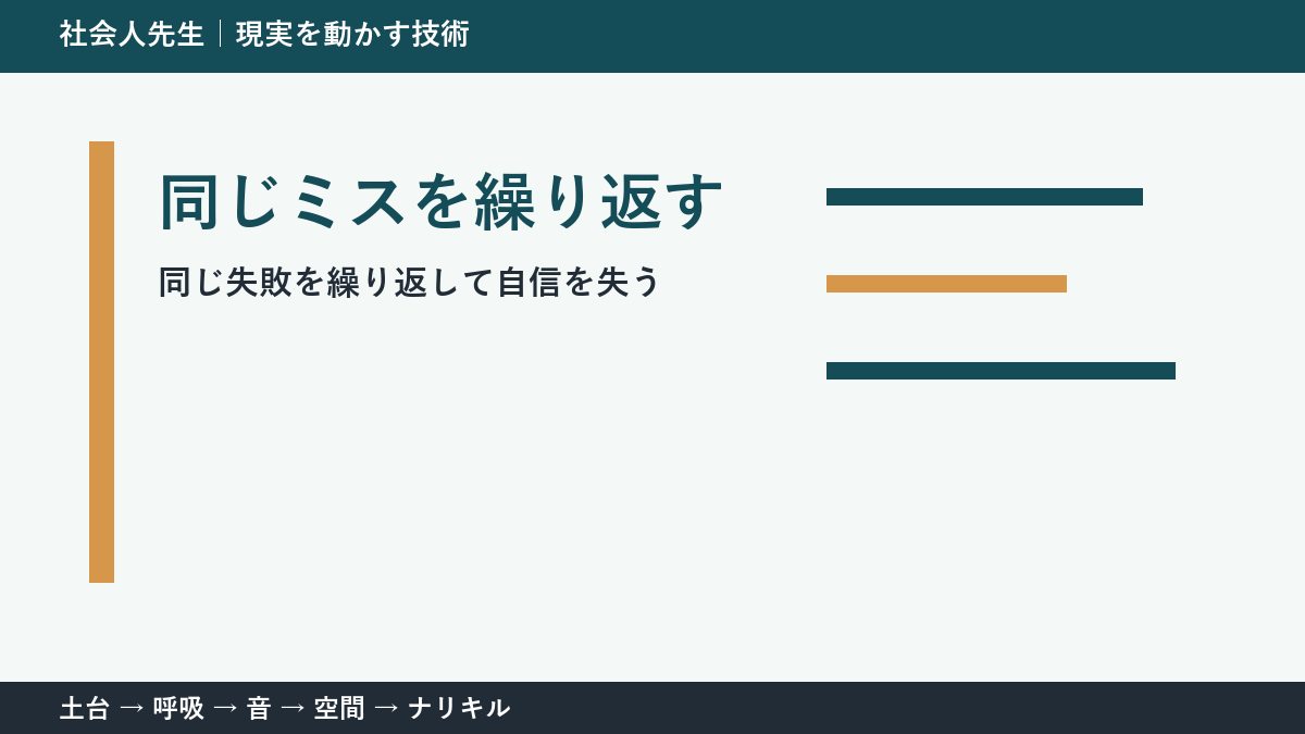同じミスを繰り返すとき｜自分を責める前に見る「直前3分」
