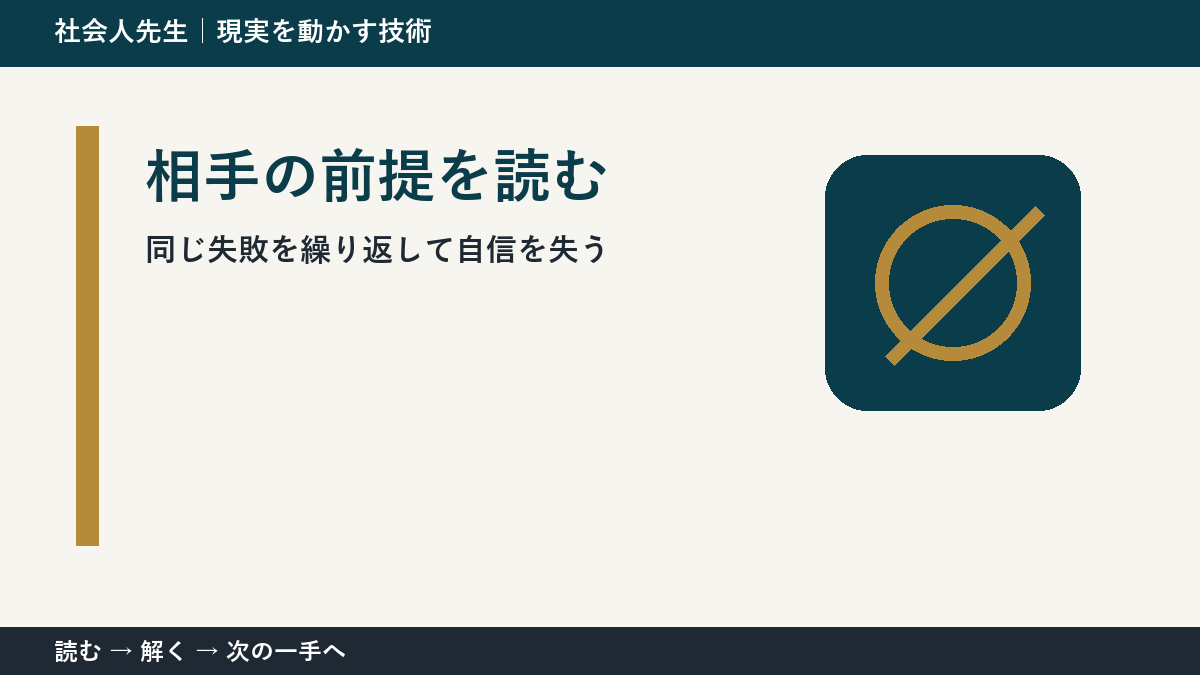 同じ失敗を繰り返して自信を失うときの3分整理｜相手の前提を読むで確認点をつくる