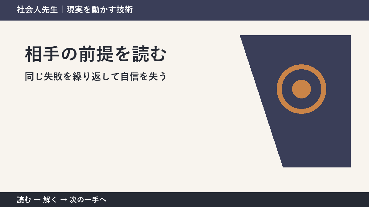 同じ失敗を繰り返して自信を失うときの見方を変える｜相手の前提を読むで判断基準を取り戻す