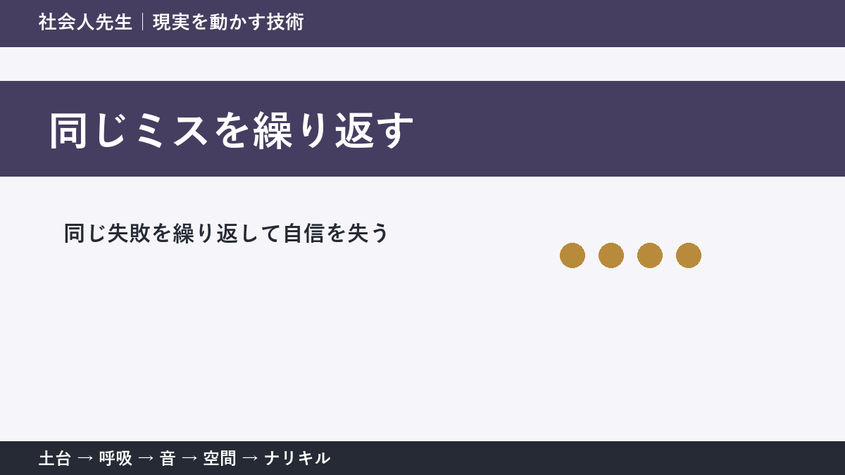 同じミスを繰り返すとき|自分を責める前に見る「直前3分」