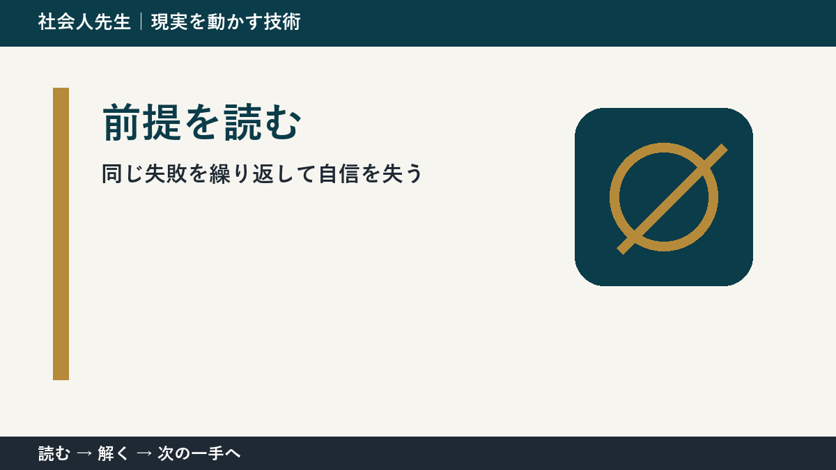 決められないときは、判断基準を先に読む｜仕事のミスを振り返る場面の前提を読む