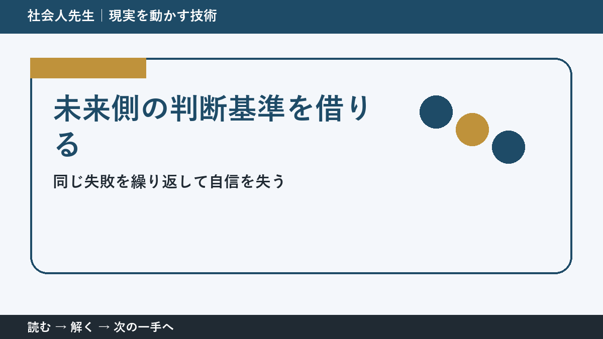 同じ失敗を繰り返して自信を失うときの3分整理｜未来側の判断基準を借りるで確認点をつくる