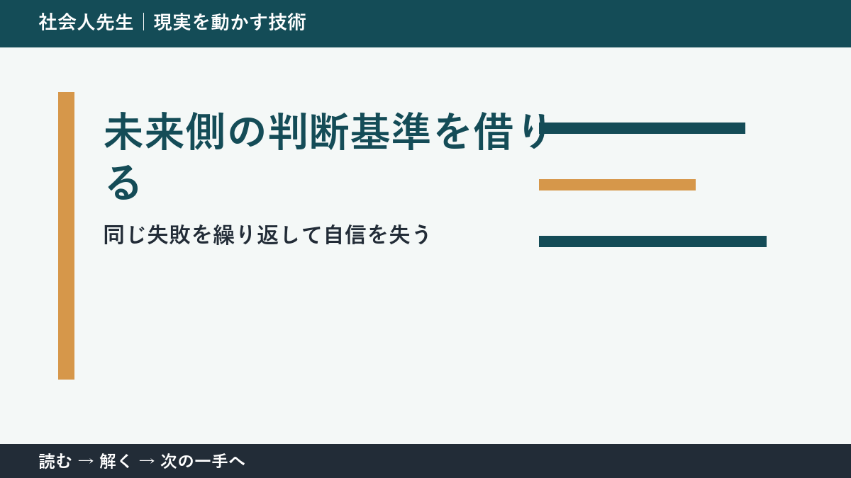 同じ失敗を繰り返して自信を失うときの3分整理｜未来側の判断基準を借りるで確認点をつくる