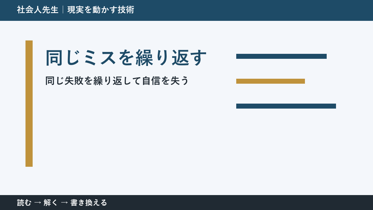 仕事のミスを減らしたい人へ|再発防止につながる振り返り方