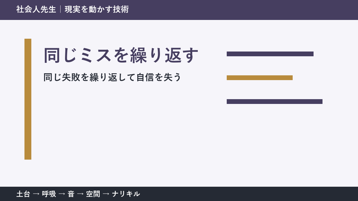同じ失敗で自信を失う前に|ミスの原因を小さく分ける方法