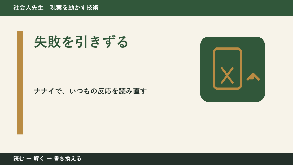 失敗を引きずるとき、どうする？｜事実と解釈を分ける