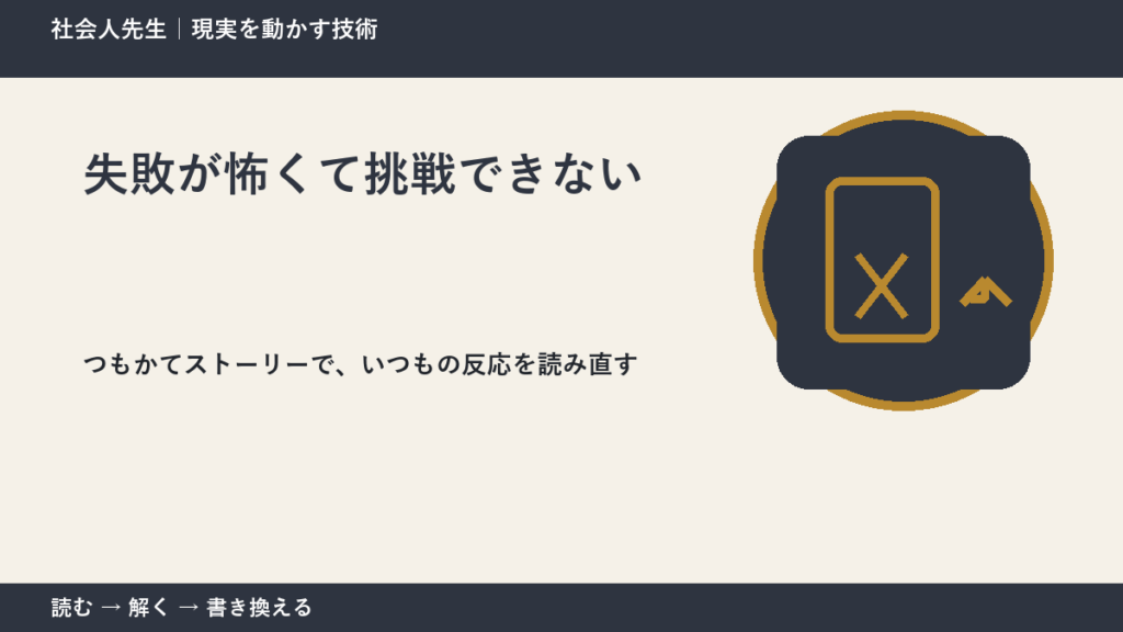 失敗が怖くて挑戦できないとき、見方を変えると何が見える？