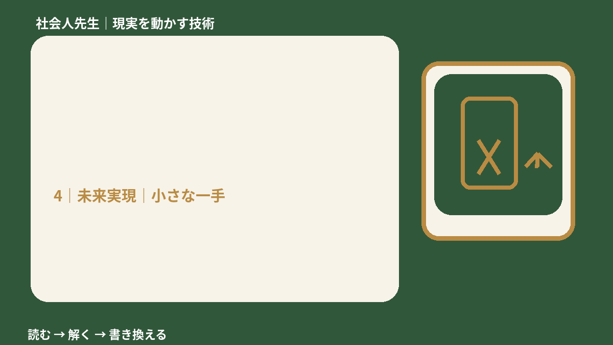 失敗が怖くて挑戦できないとき、未来へつながる次の一手は？｜小さな一手