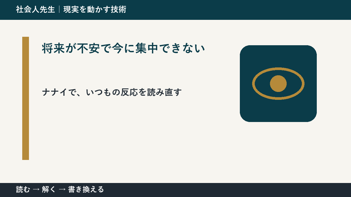 将来が不安で今に集中できないとき、どうする？｜事実と解釈を分ける
