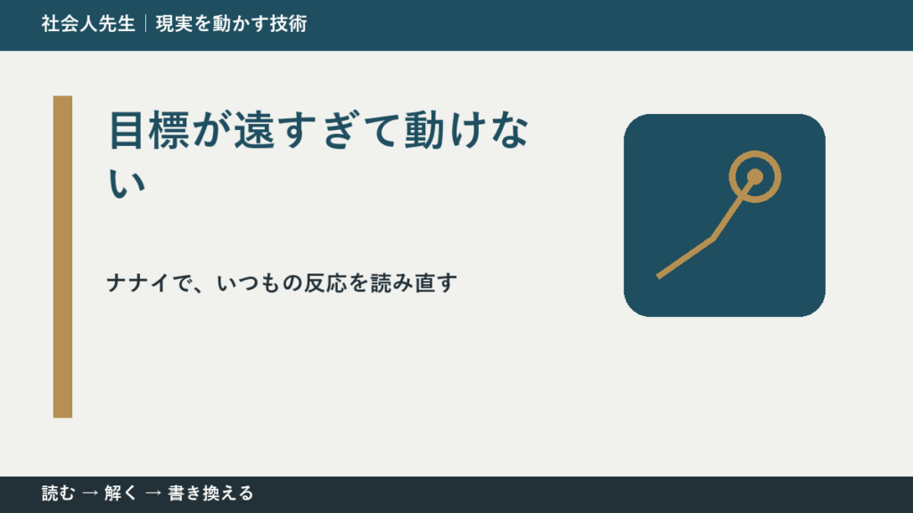 目標が遠すぎて動けないとき、どうする？｜事実と解釈を分ける