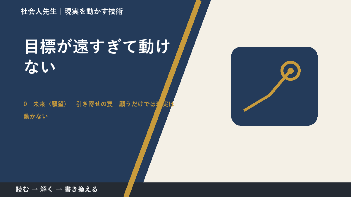 目標が遠すぎて動けないとき、未来を判断基準にするには?|引き寄せの罠|願うだけでは現実は動かない